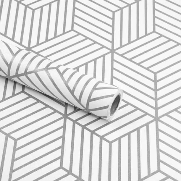 rawpockets Vinyl Decorative White Wallpaper