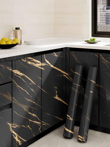 Peijinsart Vinyl Decorative Black, Gold Wallpaper