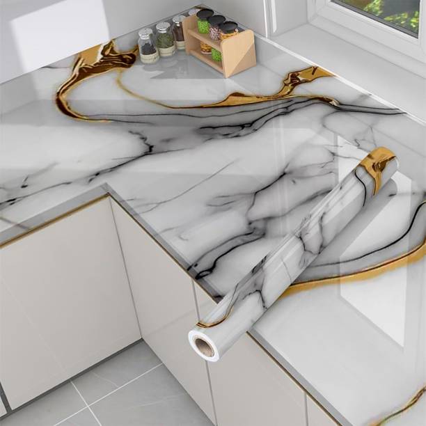 Veki Decorative White, Gold Wallpaper