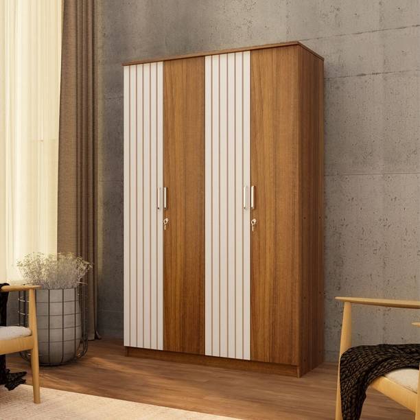 neuspace Tetra Engineered Wood 4 Door Wardrobe