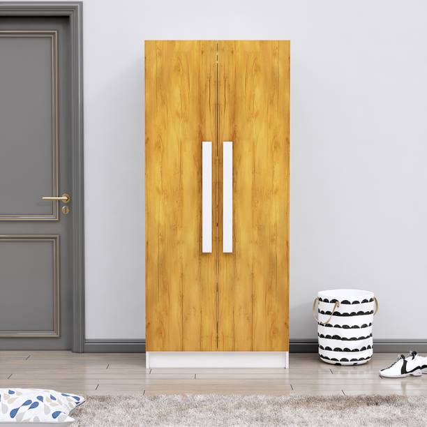 Hexa Red Wooden Wardrobe with 1 Drawer & Huge Space 3 Year Warranty Engineered Wood 2 Door Wardrobe