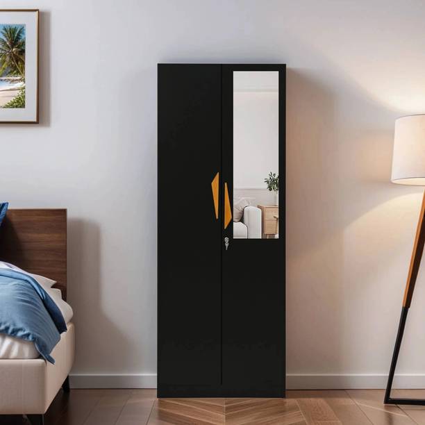 Mintwud from Pepperfry Maya 2 Door Wooden Wardrobe With Inbuilt Mirror For Bedroom/Home Engineered Wood 2 Door Wardrobe