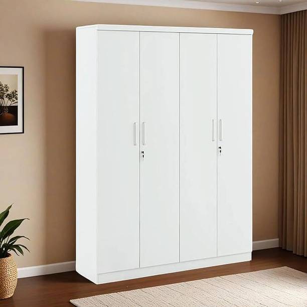 CASPIAN Wooden Almirah for Clothes and Stacking space -Home Furniture Storage Engineered Wood 4 Door Wardrobe