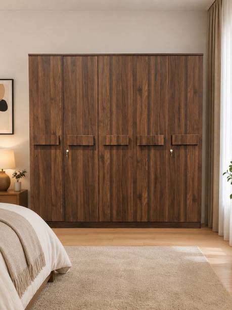 Woodarch Engineered Wood 5 Door Wardrobe