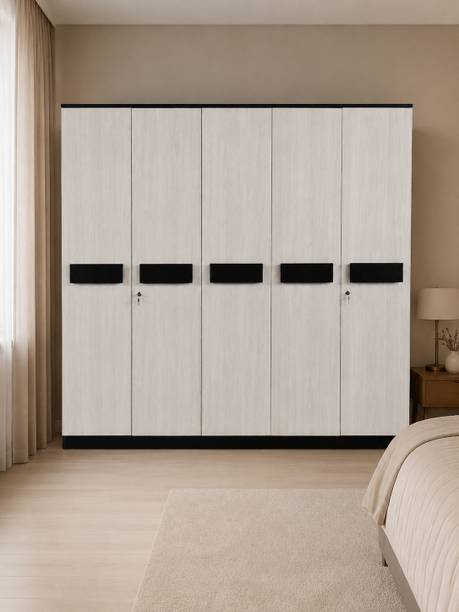 Woodarch Engineered Wood 5 Door Wardrobe