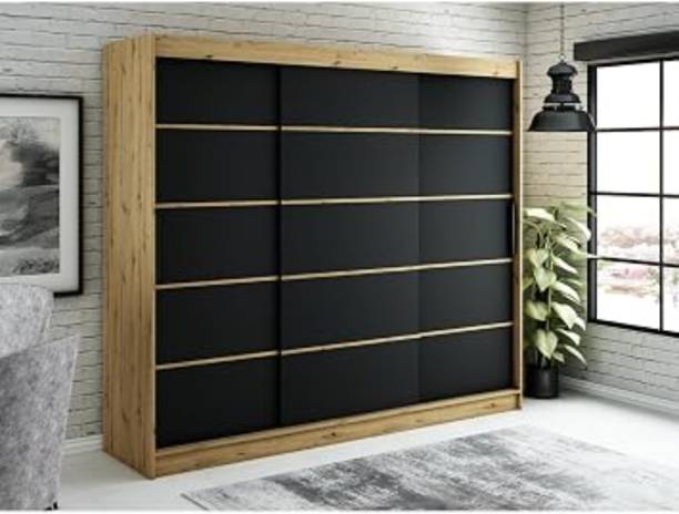 Grand Furnish Engineered Wood Sliding Wardrobe Engineered Wood 3 Door Wardrobe