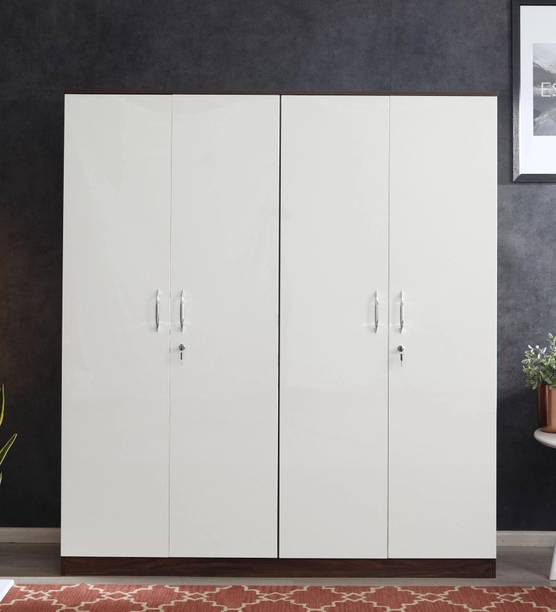Casacraft from Pepperfry Larry 4 Door Wooden Wardrobe For Bedroom/Living Room Engineered Wood 4 Door Wardrobe
