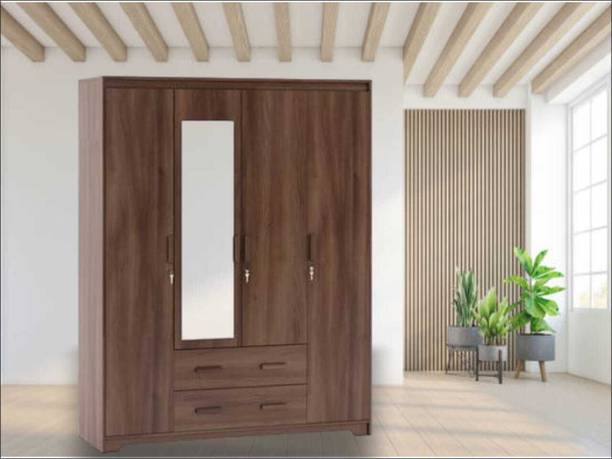 WC White Cedar Engineered Wood 4 Door Wardrobe