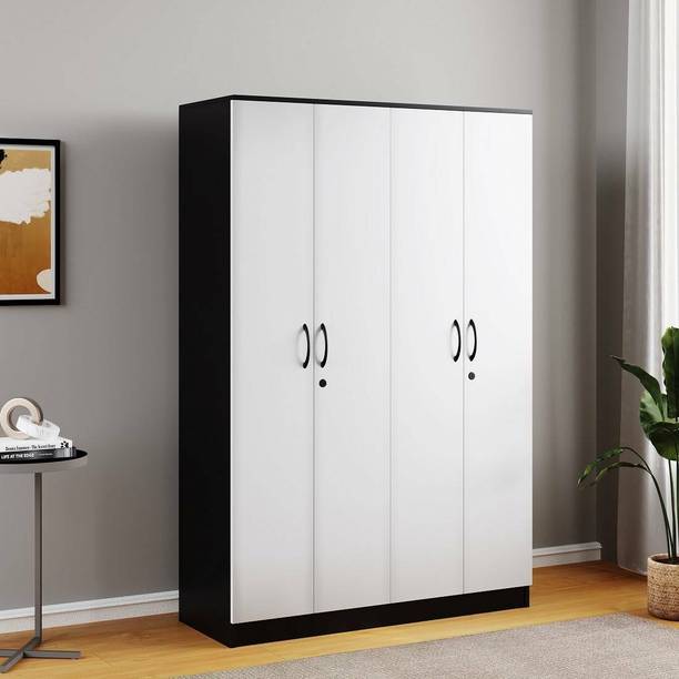 Floresta Wud Engineered Wood Studio LILLIAN 4 DOOR Wardrobe Best Wardrobe For Bed Room Engineered Wood 4 Door Wardrobe