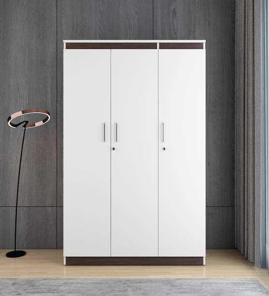 A GLOBIA CREATIONS Daisy Engineered Wood 3 Door Wardrobe