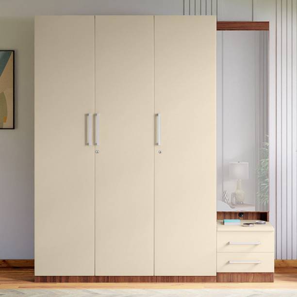 Interio by Godrej Kalista with Dresser Engineered Wood 3 Door Wardrobe
