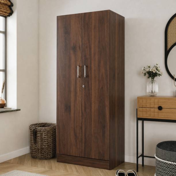 Wakefit Gingham Wall Anchored Engineered Wood 2 Door Wardrobe