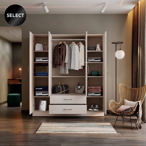 Wakefit Organza Plus Engineered Wood 4 Door Wardrobe