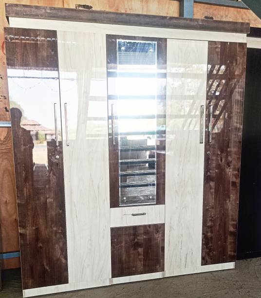 Pratik Engineered Wood 5 Door Wardrobe