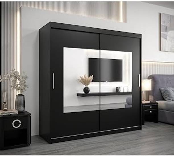Grand Furnish Engineered Wood Sliding Wardrobe Engineered Wood 2 Door Wardrobe