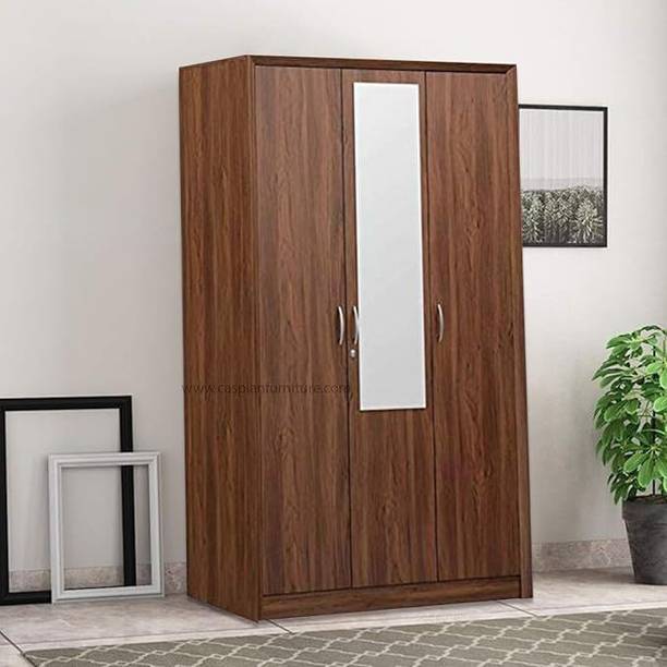 CASPIAN Wooden Almirah for Clothes and Stacking space -Home Furniture Storage Engineered Wood 3 Door Wardrobe
