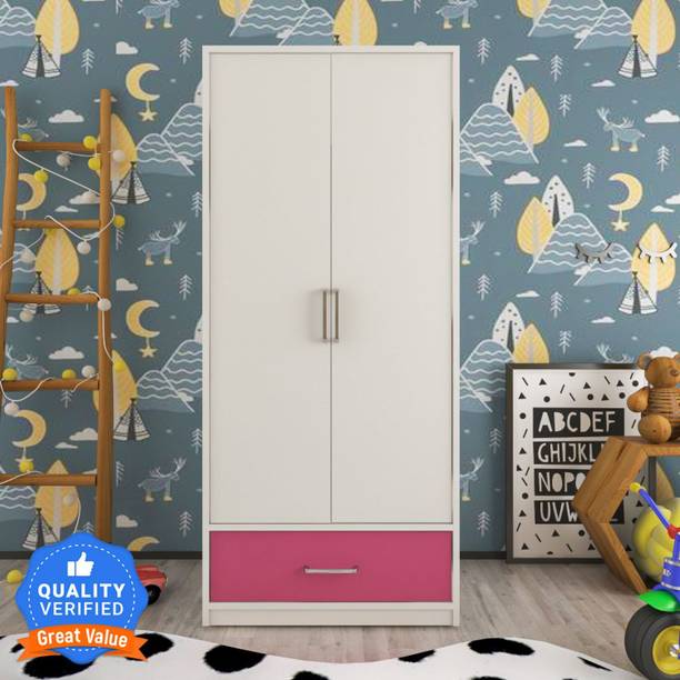 Floresta Wud Engineered Wood Wardrobe / Almari With Storage For Bed Room / Kids Room . Engineered Wood 2 Door Wardrobe