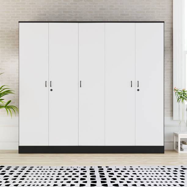 Home Full Eric Engineered Wood 5 Door Wardrobe