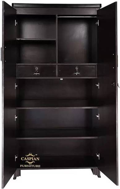 CASPIAN Wooden Almirah for Clothes and Stacking space -Home Furniture Storage Engineered Wood 2 Door Wardrobe
