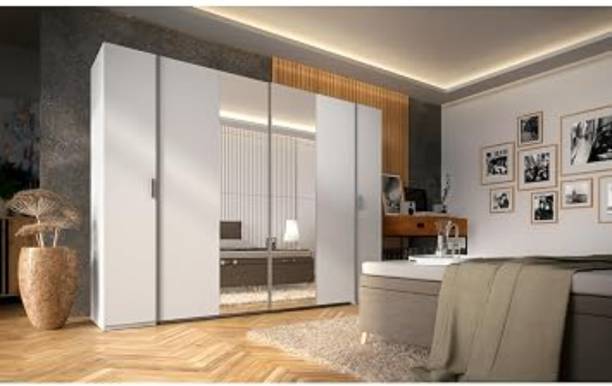 Grand Furnish Engineered Wood Door Water With Mirror Engineered Wood 4 Door Wardrobe