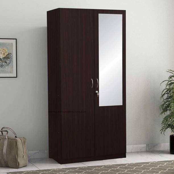 CASPIAN Wooden Almirah for Clothes and Stacking space -Home Furniture Storage Engineered Wood 2 Door Wardrobe