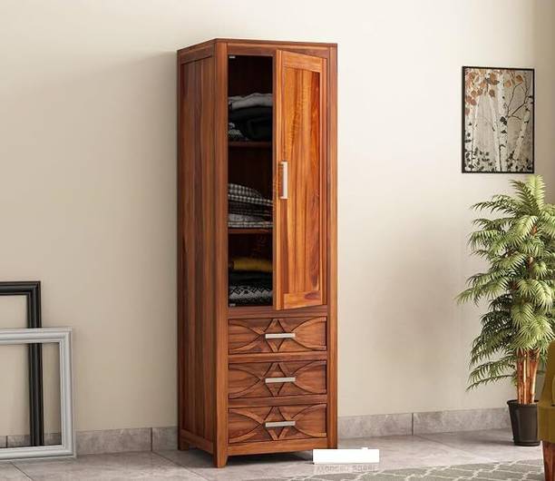 THE HOME HEAVEN INTERIOR Solid Wood 1 Door Wardrobe