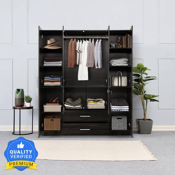 Wakefit Organza Plus Engineered Wood 4 Door Wardrobe
