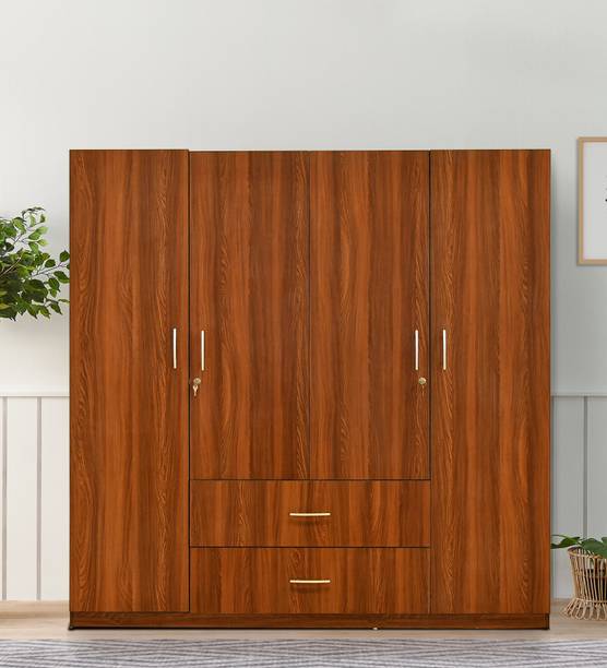 Outkraft Wardrobe Furniture for Clothes,Cupboard Wooden Almirah for Bedroom Engineered Wood 4 Door Wardrobe