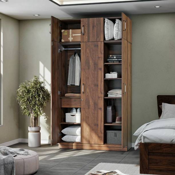 Wakefit Gingham Engineered Wood 3 Door Wardrobe