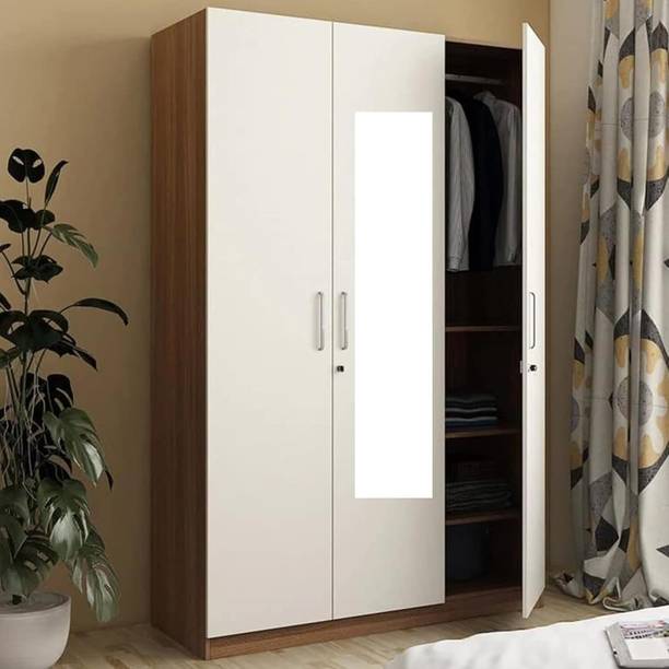 CASPIAN Wooden Almirah for Clothes and Stacking space -Home Furniture Storage Engineered Wood 3 Door Wardrobe