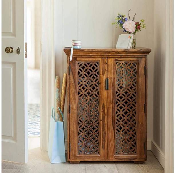 SHRI MINTU'S Solid Sheesham Wood Almirah/Wardrobe/Cabinet/Cupboard with 3 Shelves Solid Wood 2 Door Wardrobe