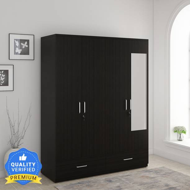 SPACEWOOD Linden Engineered Wood 4 Door Wardrobe