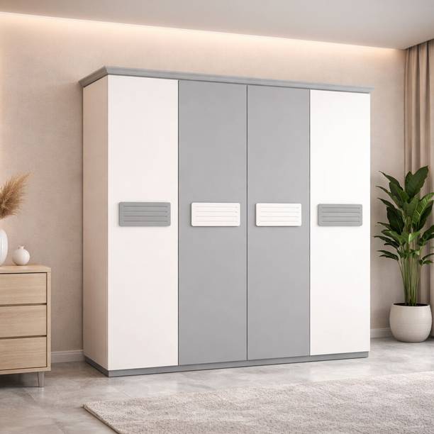 KSHOMESTOREE Engineered Wood 4 Door Wardrobe