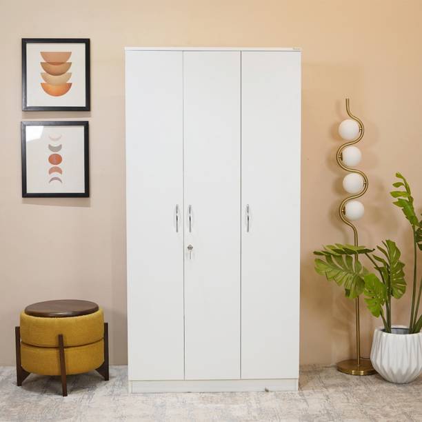 Wooden Street Kayden 3 Door Wardrobe Engineered Wood 3 Door Wardrobe