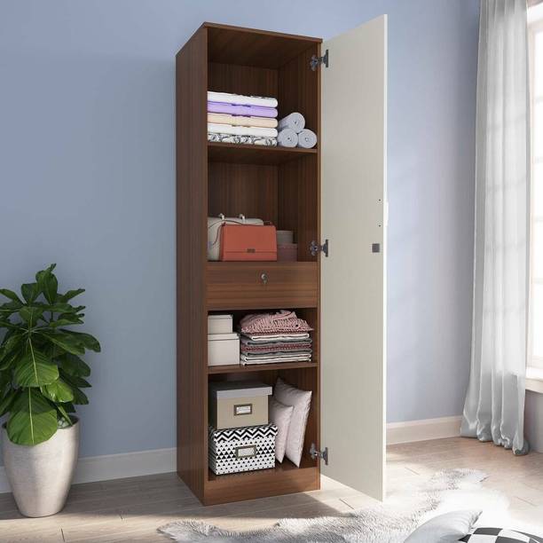Floresta Wud Engineered Wood Studio LILLIAN 1 DOOR Wardrobe Best Wardrobe For Bed Room Engineered Wood 1 Door Wardrobe