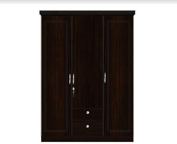 POJ Chasin 3 Door Wardrobe With 3D Prints On Door Engineered Wood 3 Door Wardrobe