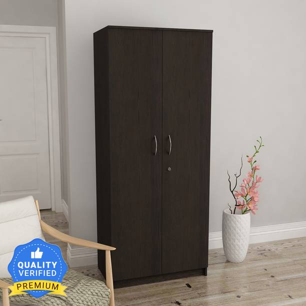SIVOM Jennifer Multipurpose 2 Door Wardrobe / Spacious Shelves with Hanging Rail Engineered Wood 2 Door Wardrobe