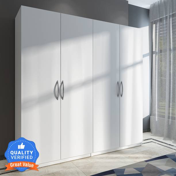 Woodbuzz Engineered Wood 4 Door Wardrobe