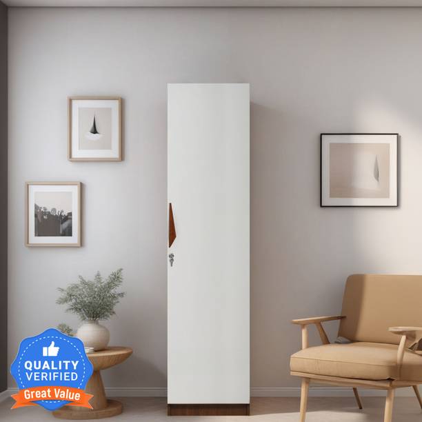 Mintwud from Pepperfry Maya 1 Door Wooden Wardrobe With Shelf Storage For Bedroom/Home Engineered Wood 1 Door Wardrobe