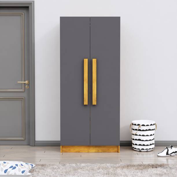 Hexa Red Wooden Wardrobe with 1 Drawer & Huge Space 3 Year Warranty Engineered Wood 2 Door Wardrobe