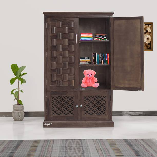 Tamannaartpalace Solid Sheesham Wood Florentine 4 Door Wardrobe/Bookshelf for Home, Pre-Assembled Solid Wood 4 Door Wardrobe