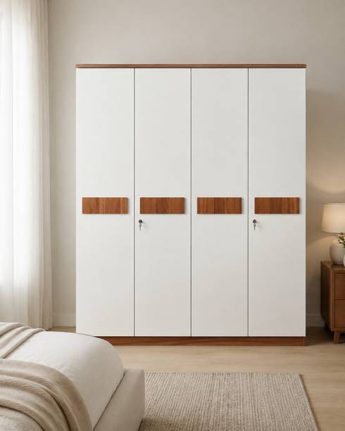 Woodarch Engineered Wood 4 Door Wardrobe