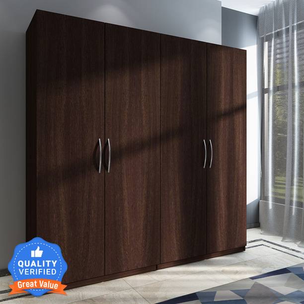Woodbuzz Engineered Wood 4 Door Wardrobe