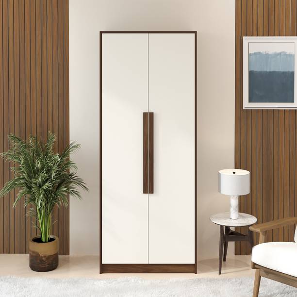 BLUEWUD Maltein Clothes Storage Organizer Almirah Cupboard with Shelves and Cloth Hanger Engineered Wood 2 Door Wardrobe