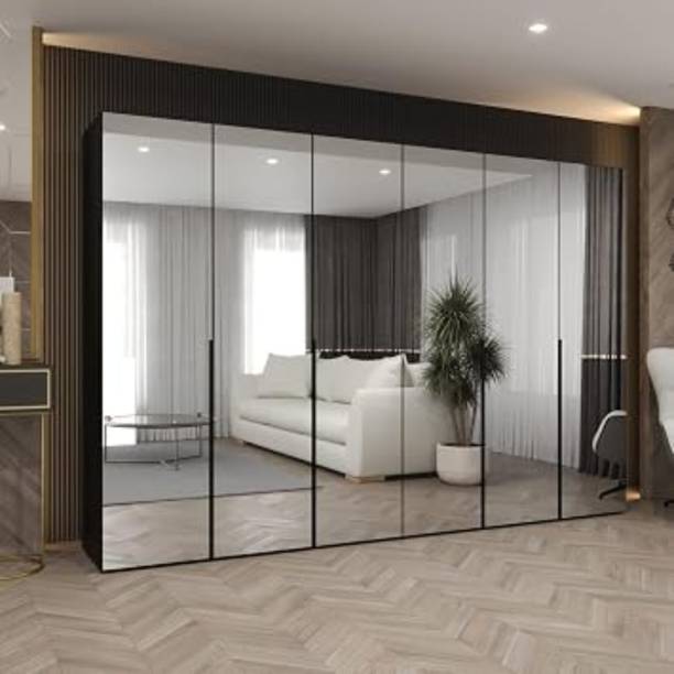 Grand Furnish Engineered Wood Wardrobe with Mirror Engineered Wood 6 Door Wardrobe