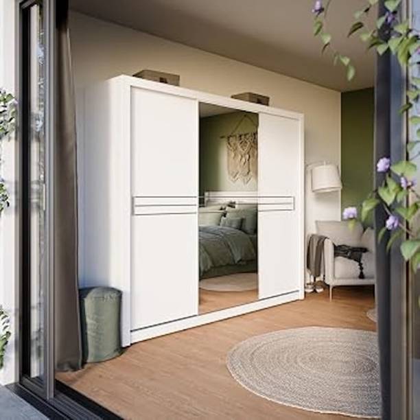 Grand Furnish Engineered Wood Sliding Wardrobe Engineered Wood 3 Door Wardrobe
