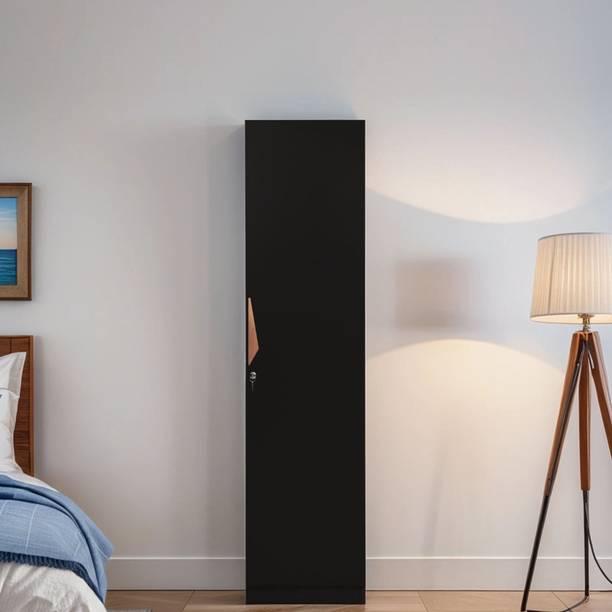 Mintwud from Pepperfry Maya 1 Door Wardrobe in Wenge Finish Engineered Wood 1 Door Wardrobe