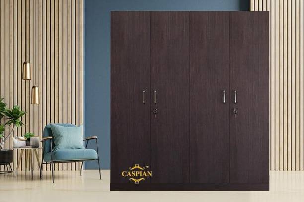 CASPIAN Wooden Almirah for Clothes and Stacking space -Home Furniture Storage Engineered Wood 4 Door Wardrobe