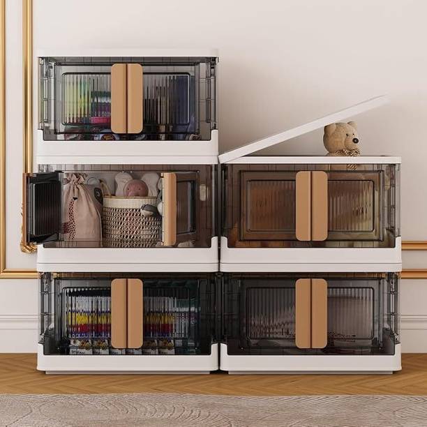 TEX-RO Wardrobe Cupboard Black Plastic 5 Door Wardrobe