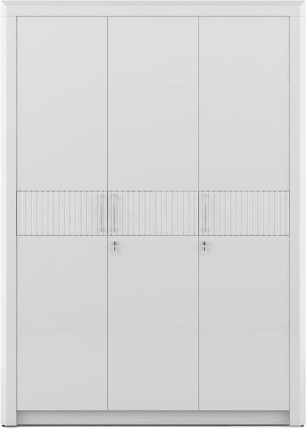 SPACEWOOD Arctic 3 door wardrobe Engineered Wood 3 Door Wardrobe